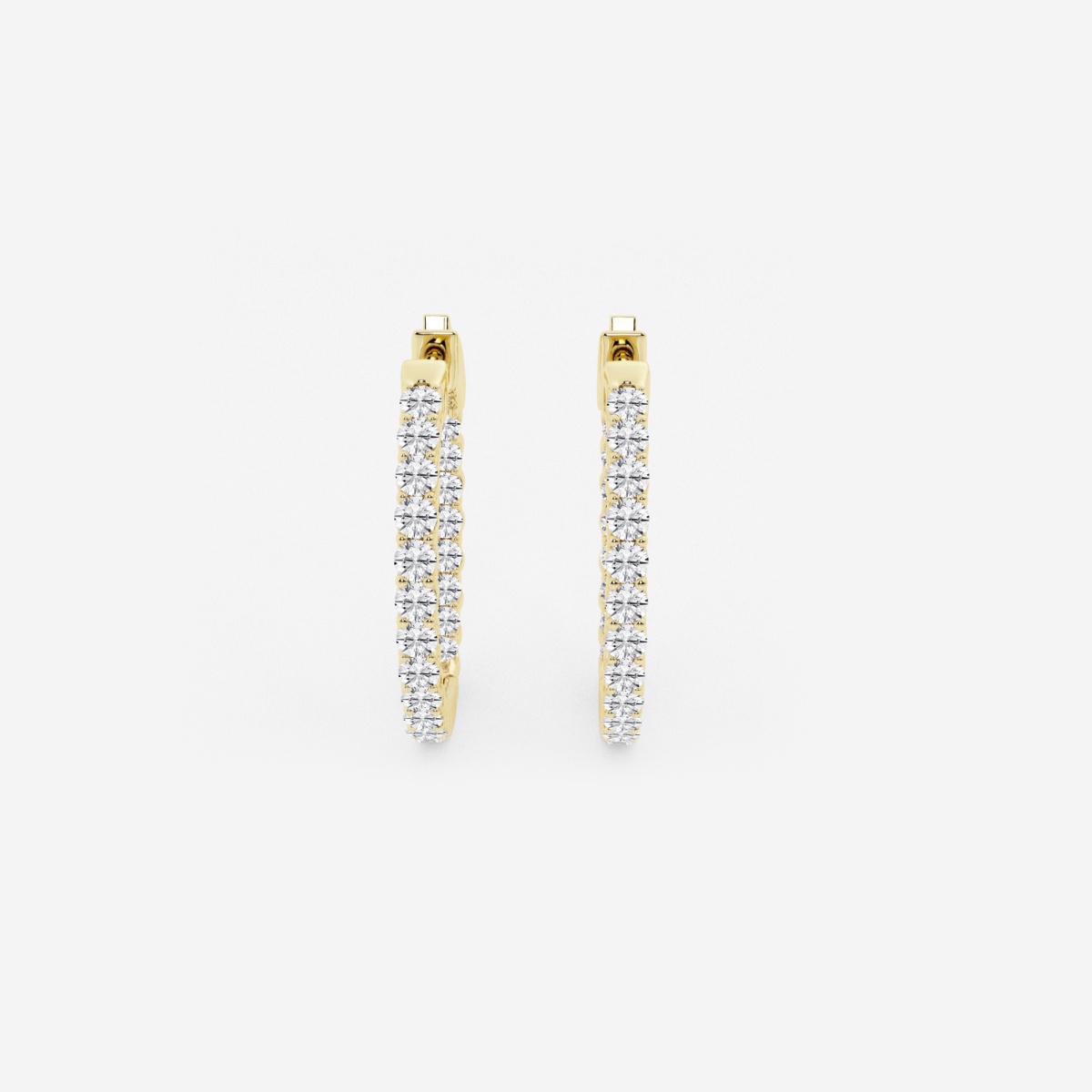 1 ctw Round Lab Grown Diamond Inside Out Hoop Earrings
