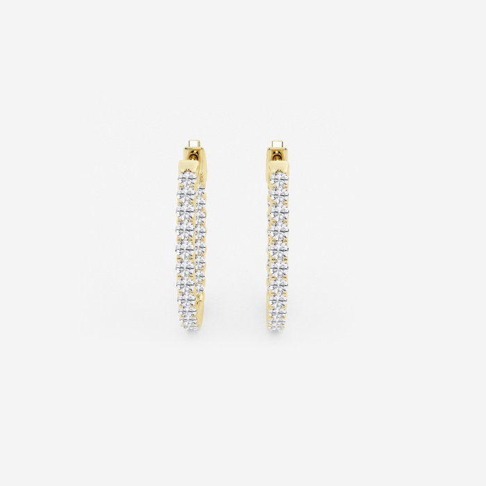 1 ctw Round Lab Grown Diamond Inside Out Hoop Earrings