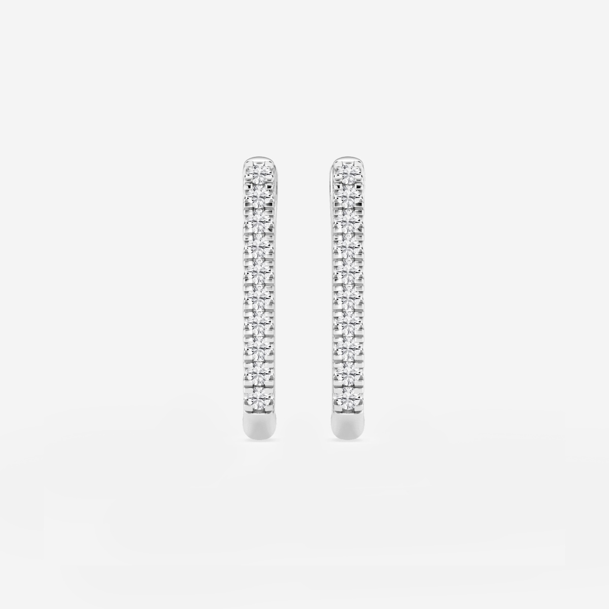 1/5 ctw Round Lab Grown Diamond Paper Clip Hoop Earrings