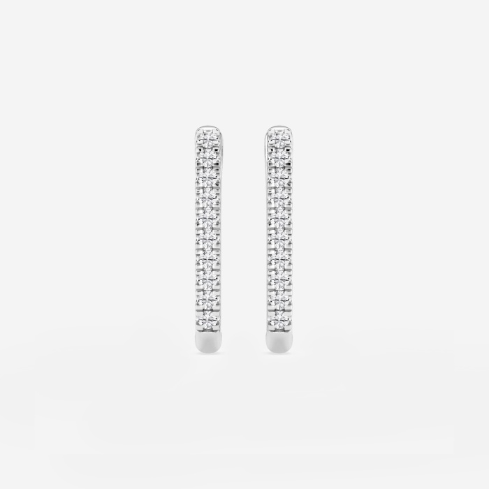1/5 ctw Round Lab Grown Diamond Paper Clip Hoop Earrings