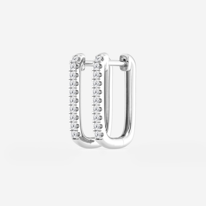 1/5 ctw Round Lab Grown Diamond Paper Clip Hoop Earrings