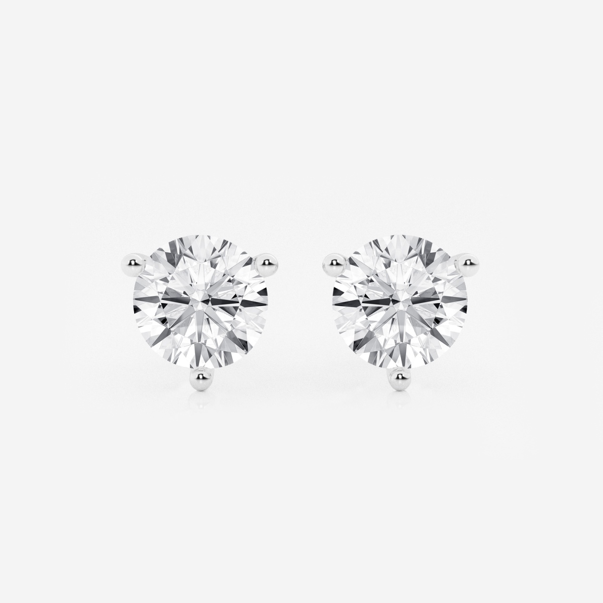4 ctw Round Near-Colorless Lab Grown Diamond Three Prong Martini Stud Earrings