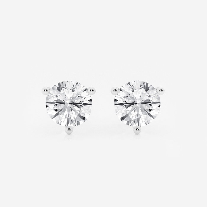 4 ctw Round Near-Colorless Lab Grown Diamond Three Prong Martini Stud Earrings
