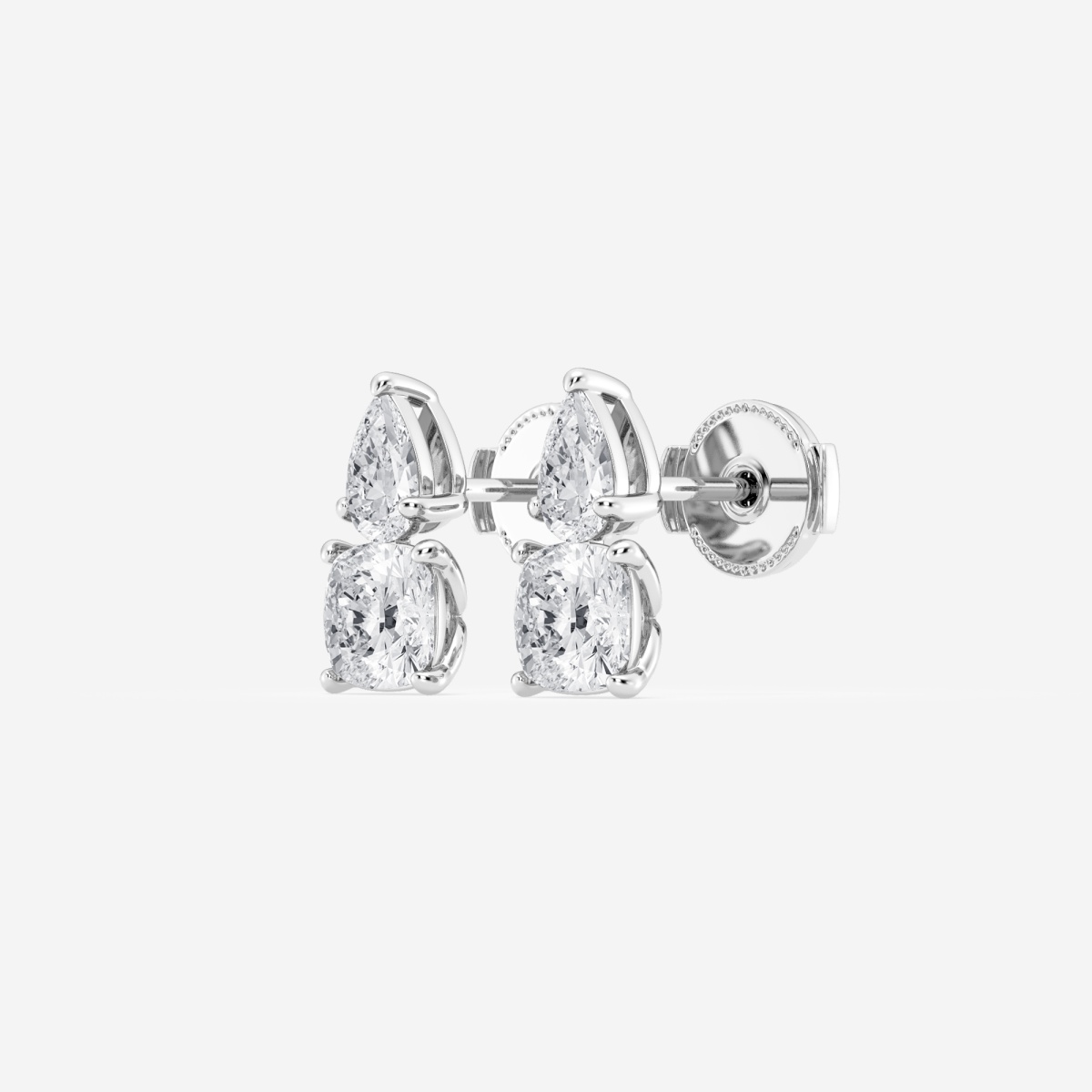 Additional Image 1 for  1 1/2 ctw Toi Et Moi Cushion and Pear Stud Earrings