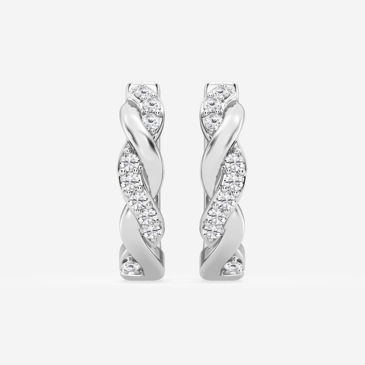 1/6 ctw Round Lab Grown Diamond Petite Hoop Earrings
