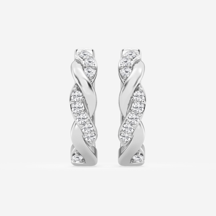 1/6 ctw Round Lab Grown Diamond Petite Hoop Earrings