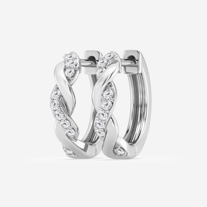 1/6 ctw Round Lab Grown Diamond Petite Hoop Earrings