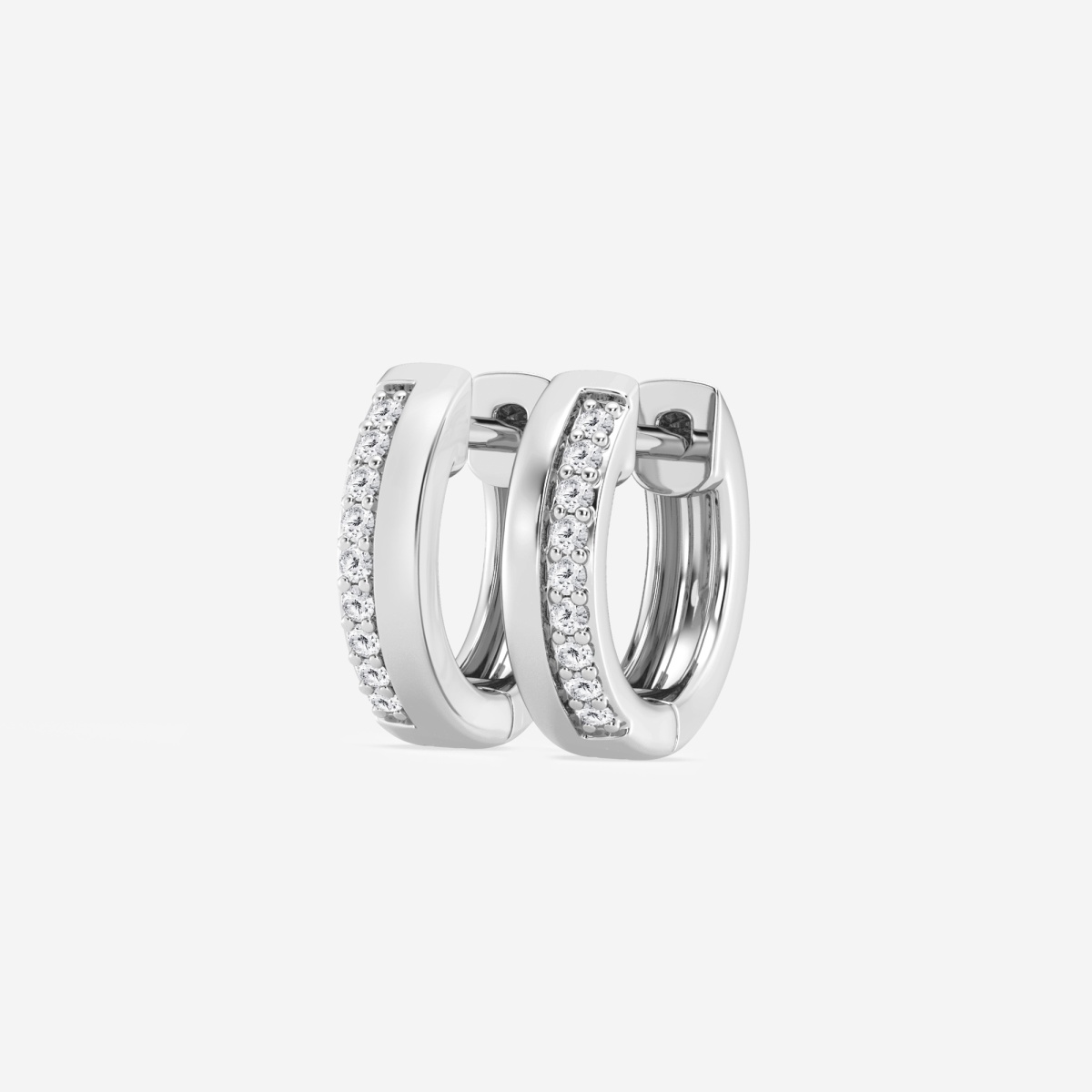 Additional Image 1 for  1/10 ctw Round Lab Grown Diamond Petite Hoop Earrings