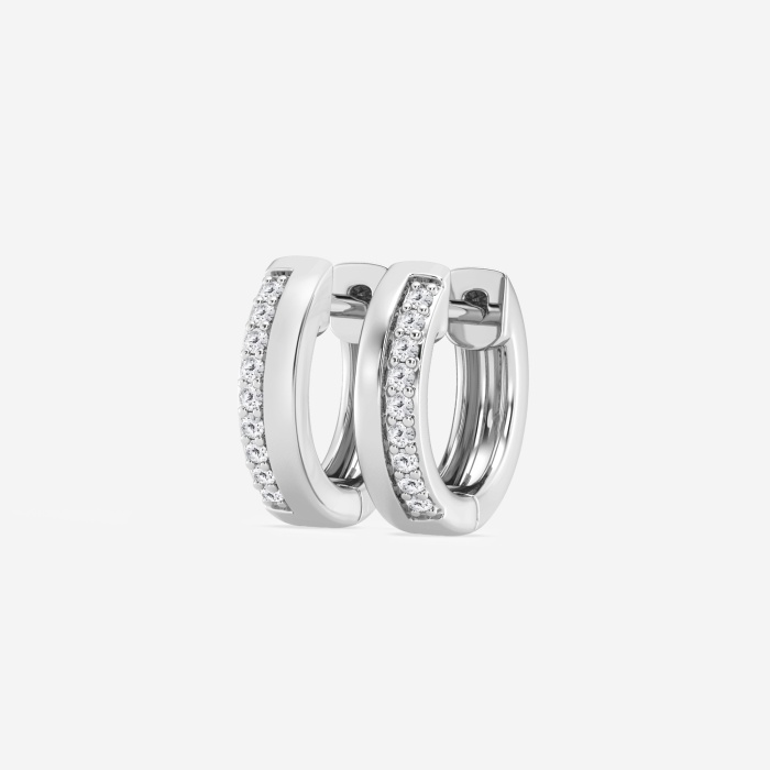 1/10 ctw Round Lab Grown Diamond Petite Hoop Earrings