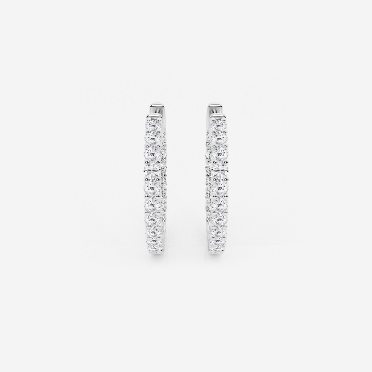 2 ctw Round Lab Grown Diamond Inside Out Hoop Earrings