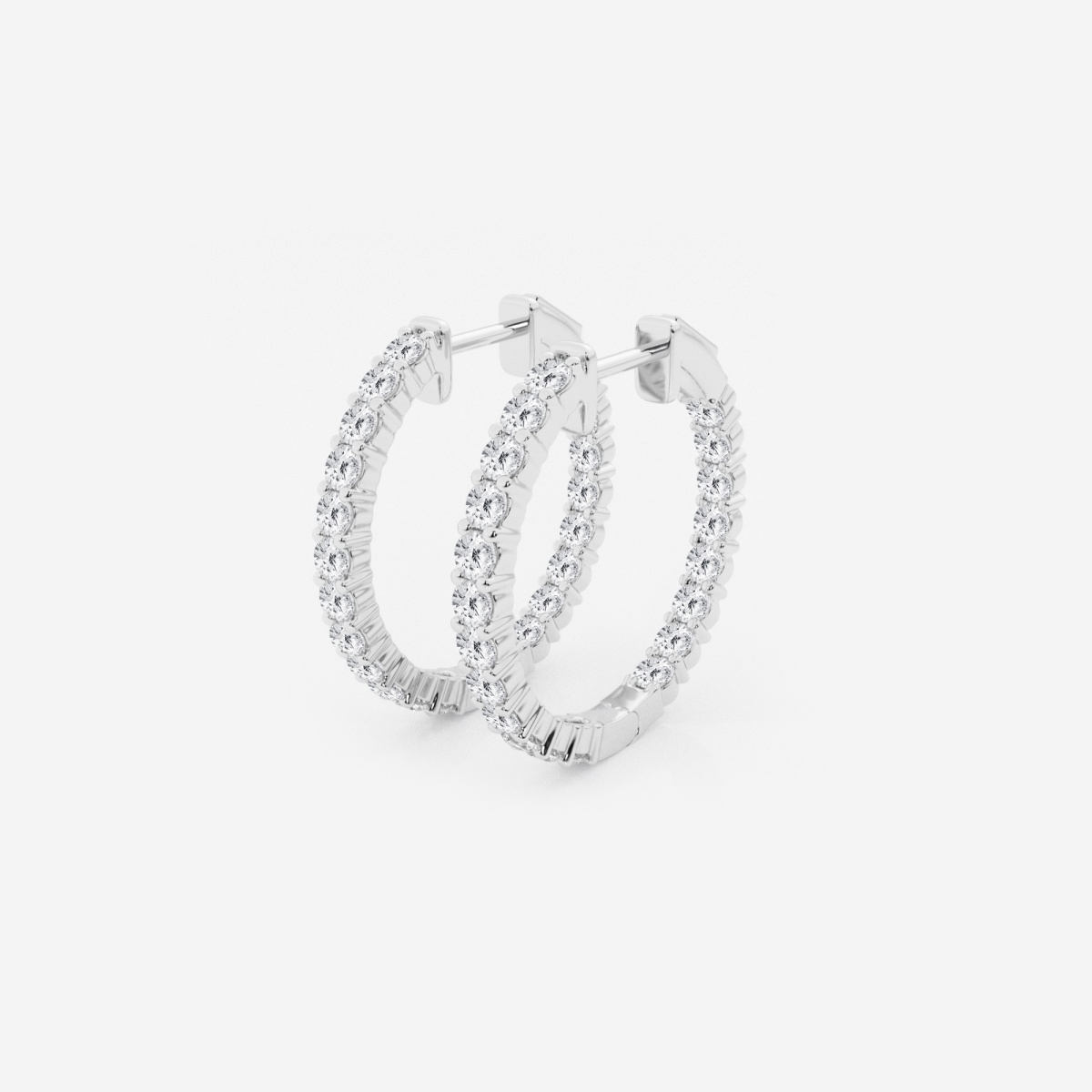 Additional Image 1 for  2 ctw Round Lab Grown Diamond Inside Out Hoop Earrings