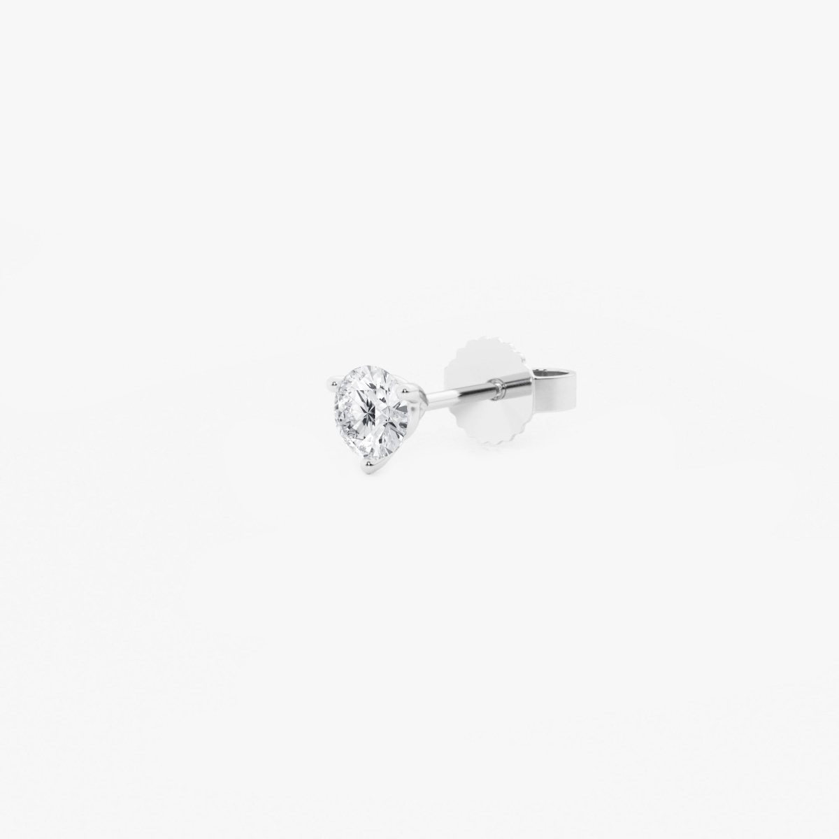 Additional Image 1 for  1/4 ctw Round Lab Grown Diamond Three Prong Martini Single Stud Earring