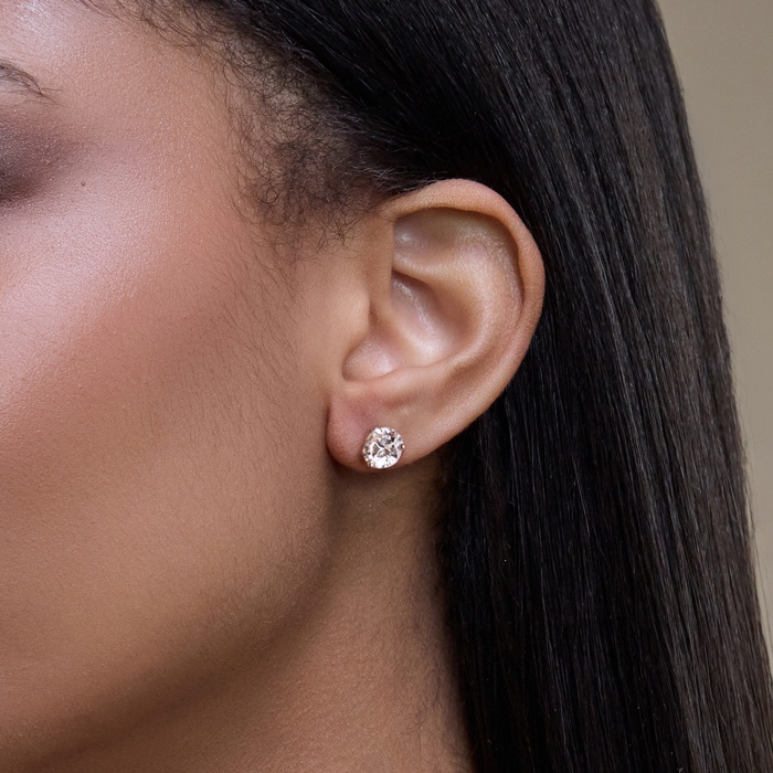 1 ctw Round Lab Grown Diamond Three Prong Martini Stud Earrings