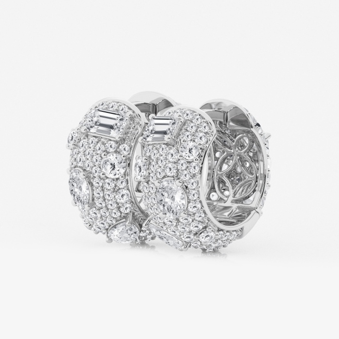 3 1/2 ctw Multi-Shape Lab Grown Diamond Pave Scatter Hoop Earrings