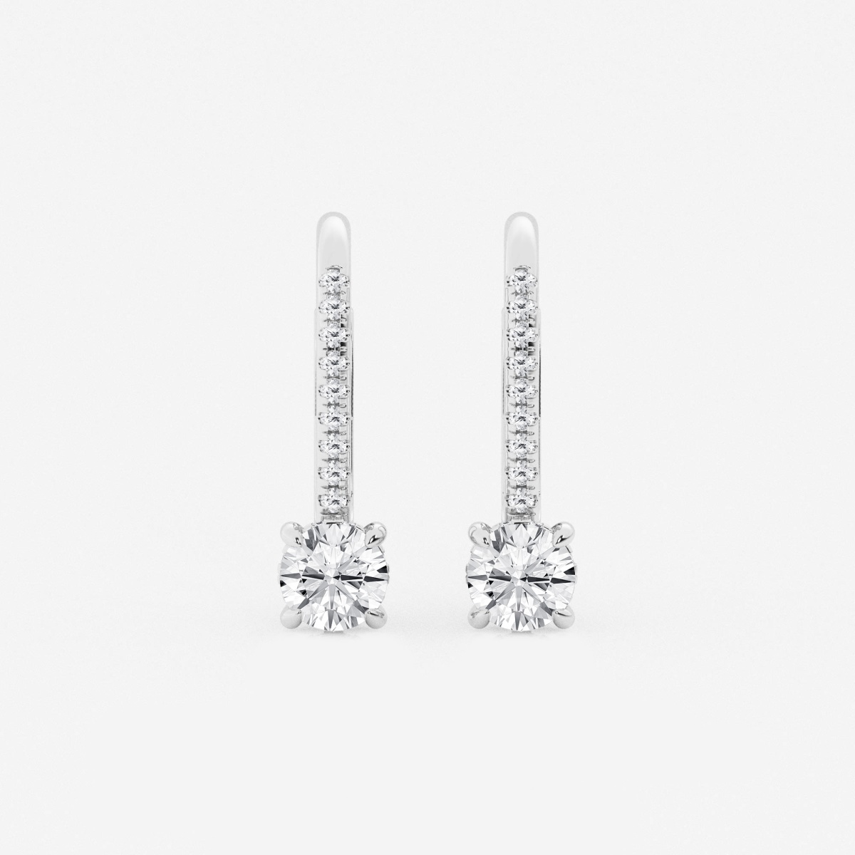 1 ctw Round Lab Grown Diamond Hidden Halo Fashion Earrings
