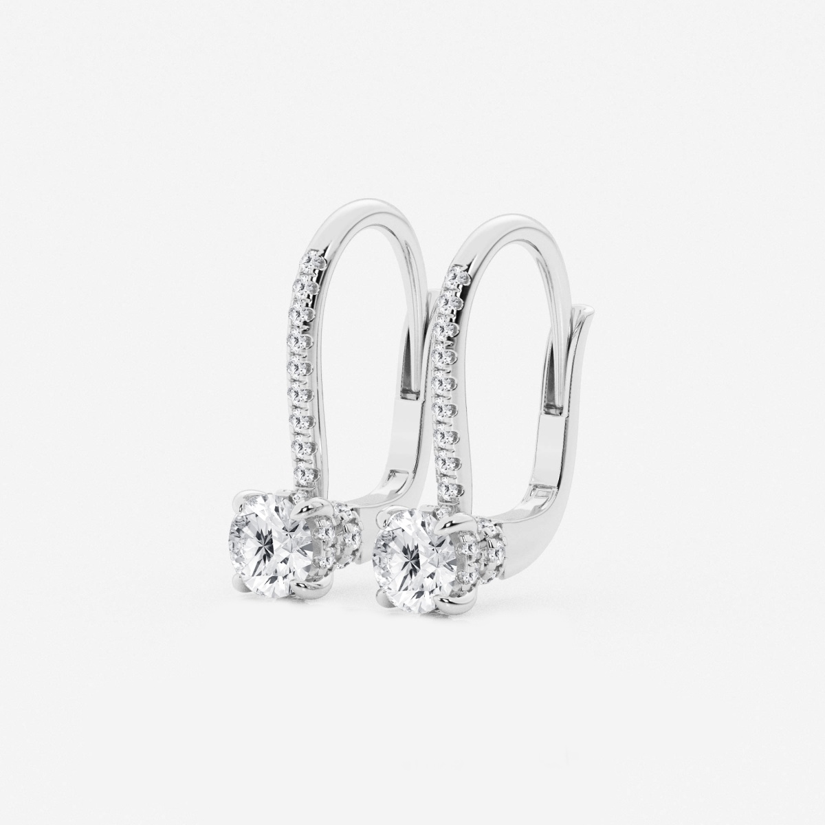 Additional Image 1 for  1 ctw Round Lab Grown Diamond Hidden Halo Fashion Earrings