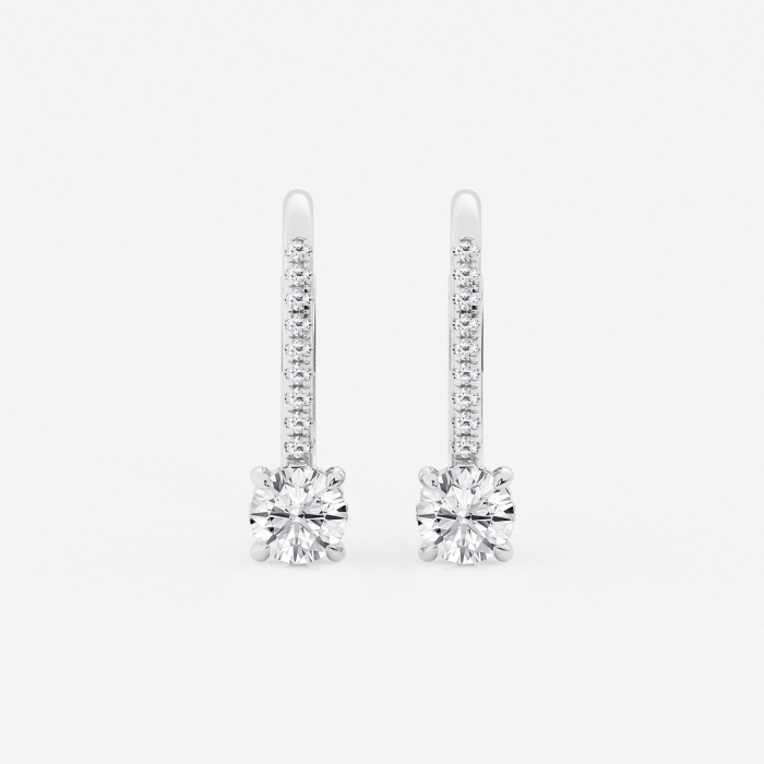 1 ctw Round Lab Grown Diamond Hidden Halo Fashion Earrings