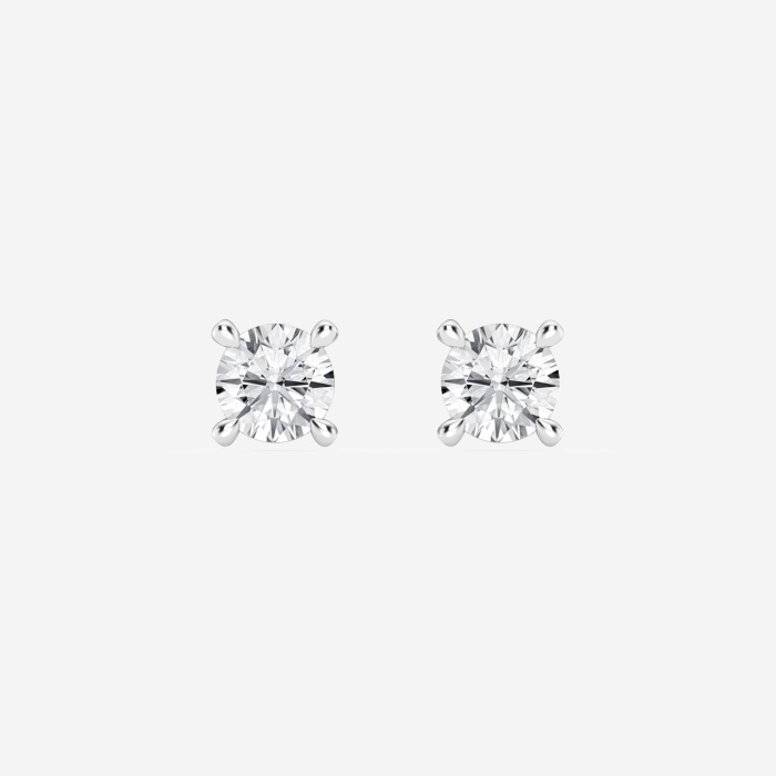 1 1/8 ctw Round Lab Grown Diamond Side Stone Stud Earrings