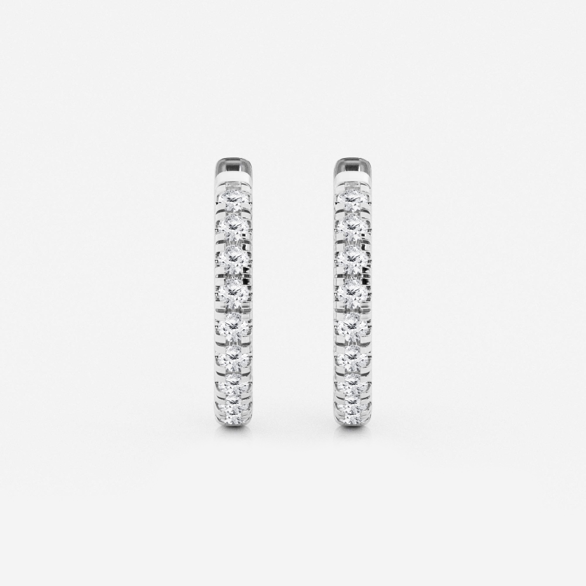 1/2 ctw Round Lab Grown Diamond French Pave Hoop Earrings