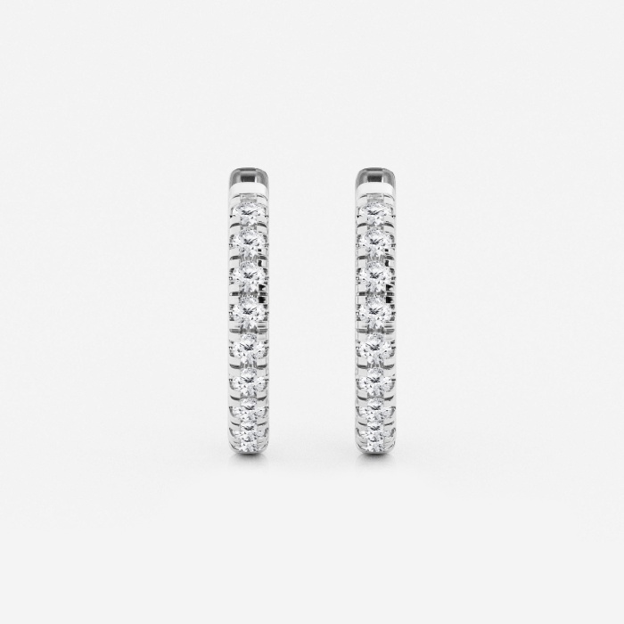 1/2 ctw Round Lab Grown Diamond French Pave Hoop Earrings