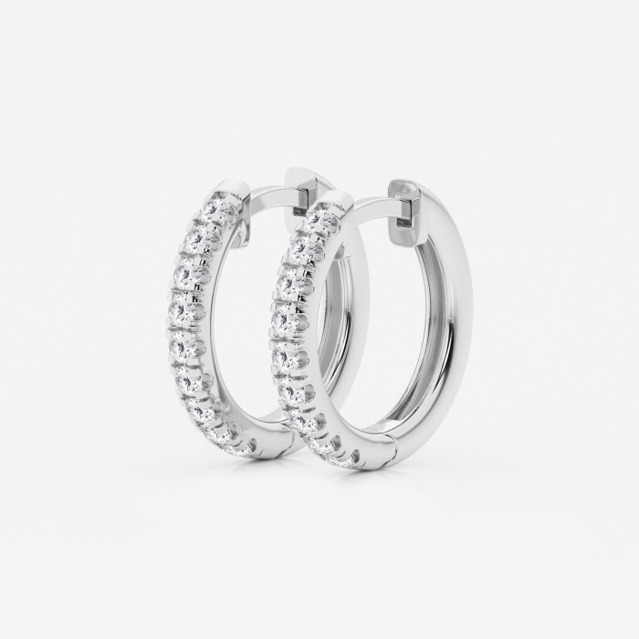 1/2 ctw Round Lab Grown Diamond French Pave Hoop Earrings