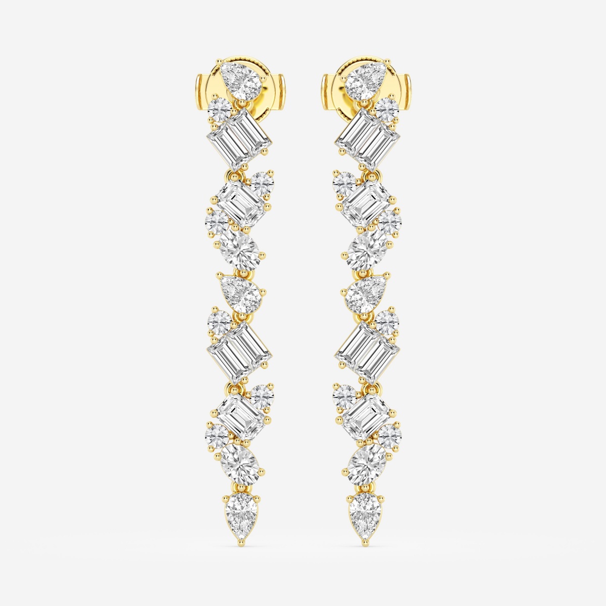 Additional Image 2 for  2 7/8 ctw Multi-Shape Lab Grown Diamond Drop Earrings