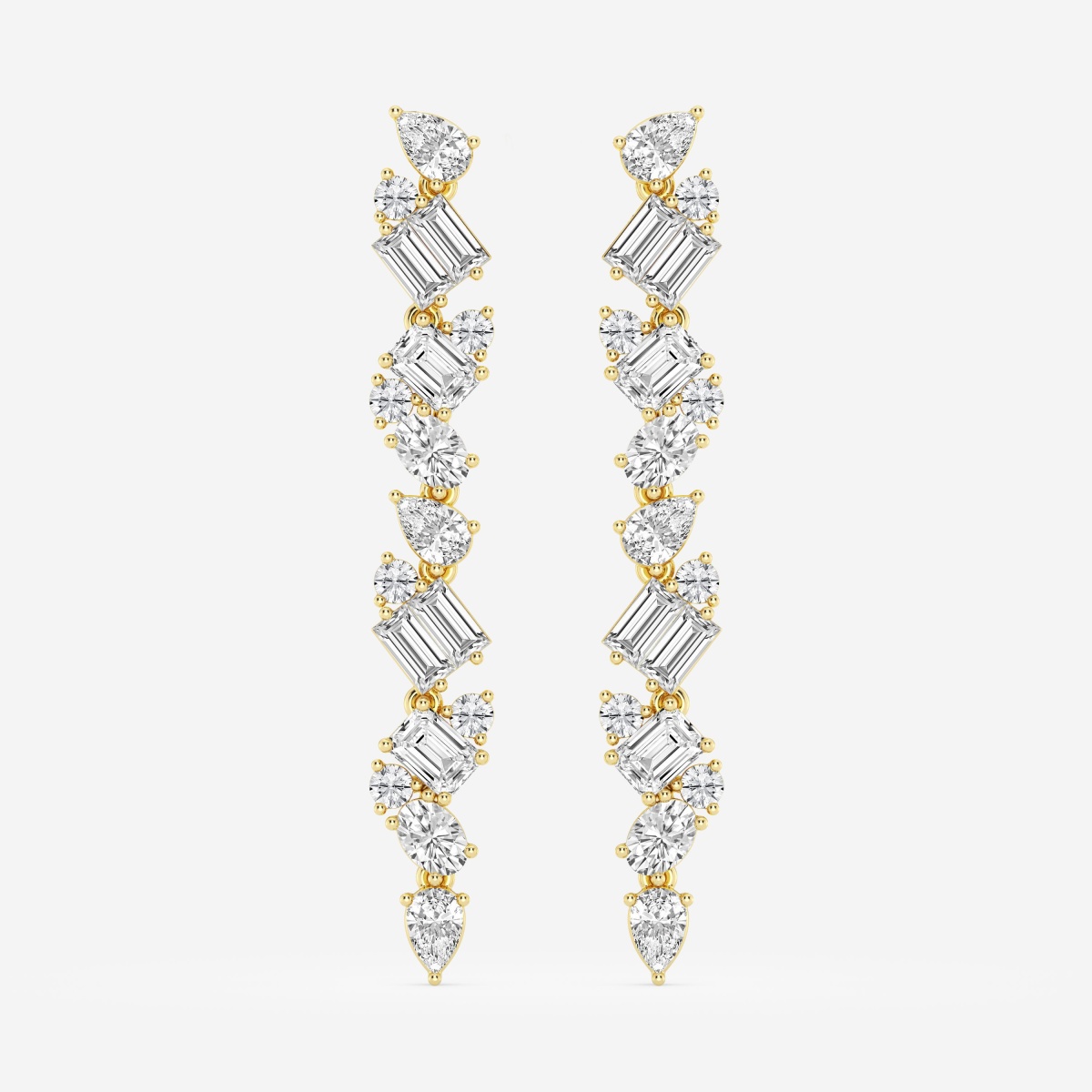 2 7/8 ctw Multi-Shape Lab Grown Diamond Drop Earrings
