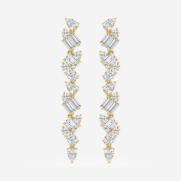 2 7/8 ctw Multi-Shape Lab Grown Diamond Drop Earrings