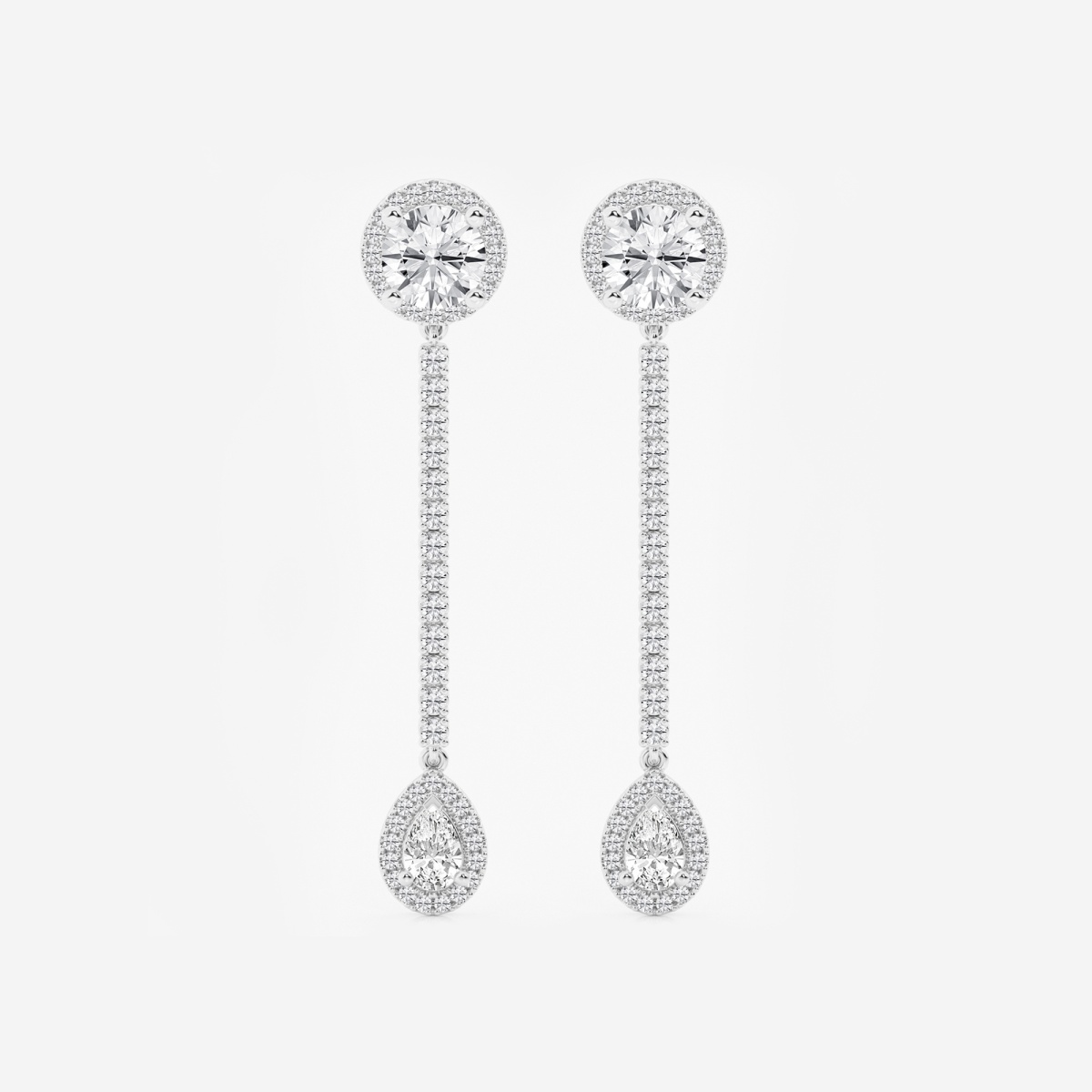3 ctw Multi-Shape Lab Grown Diamond Halo Drop Earrings