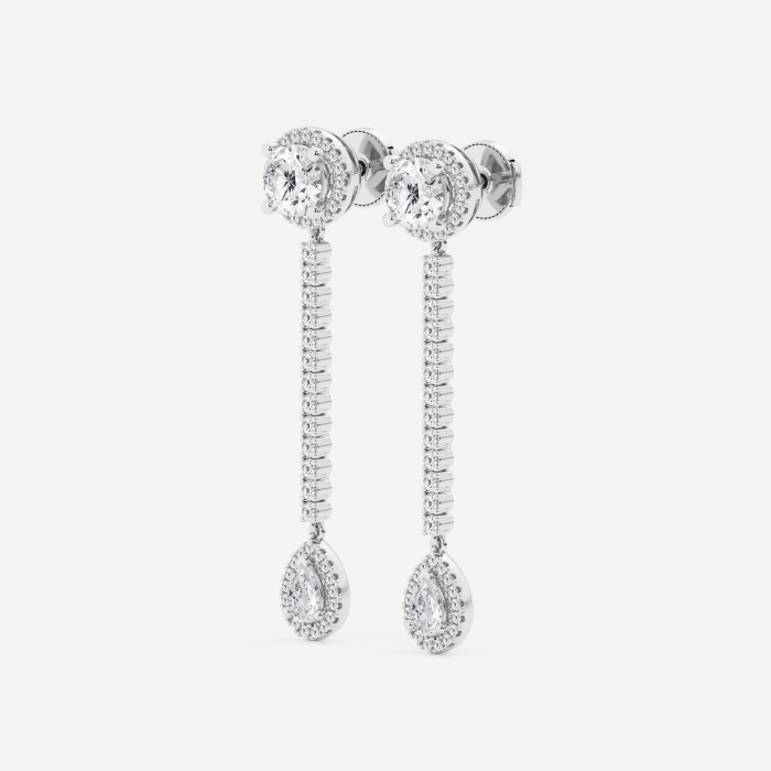 3 ctw Multi-Shape Lab Grown Diamond Halo Drop Earrings