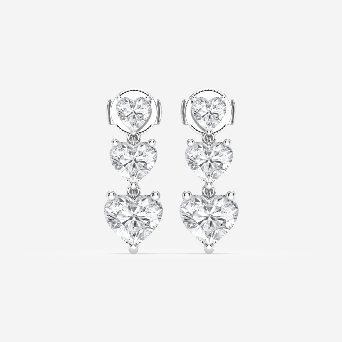 Additional Image 2 for  7 ctw Heart Lab Grown Diamond Drop Earrings