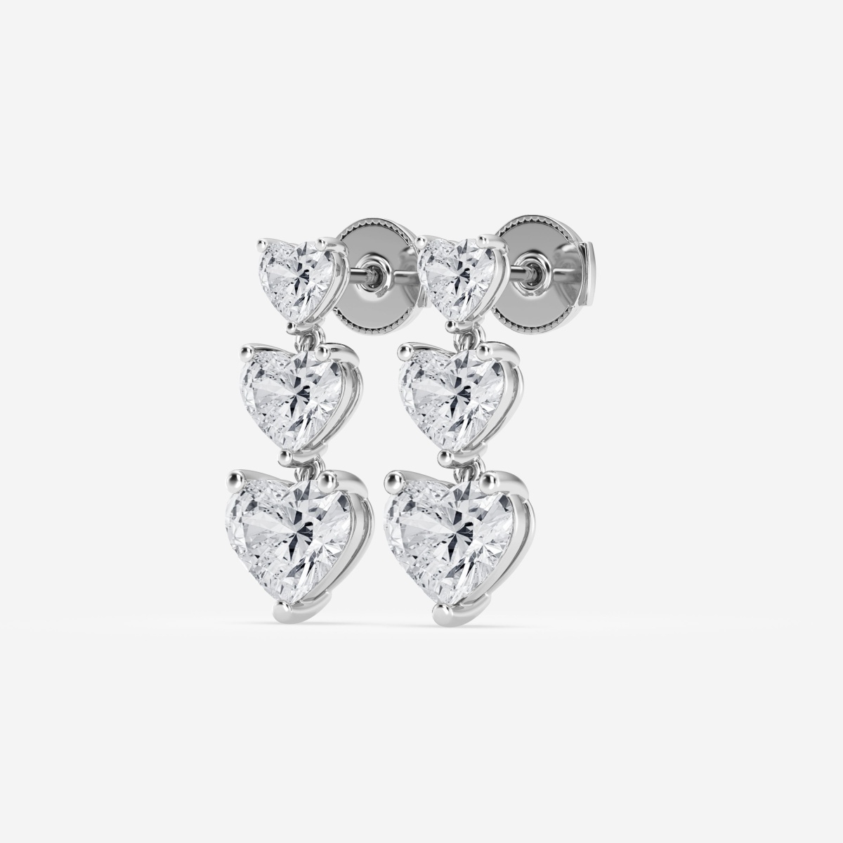 Additional Image 1 for  7 ctw Heart Lab Grown Diamond Drop Earrings