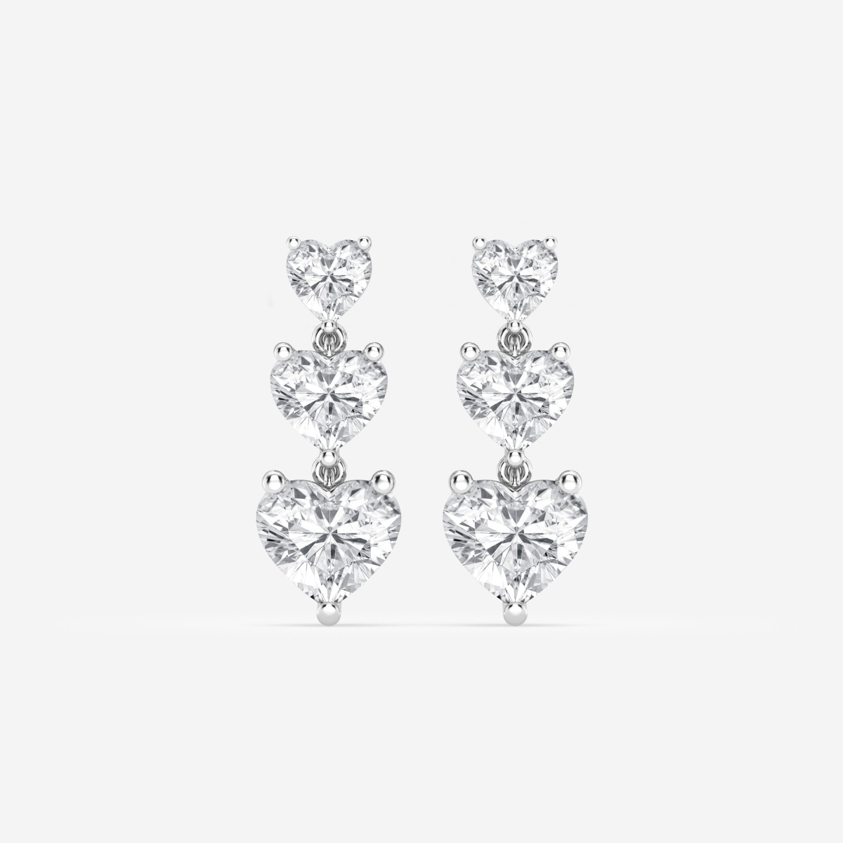7 ctw Heart Lab Grown Diamond Drop Earrings