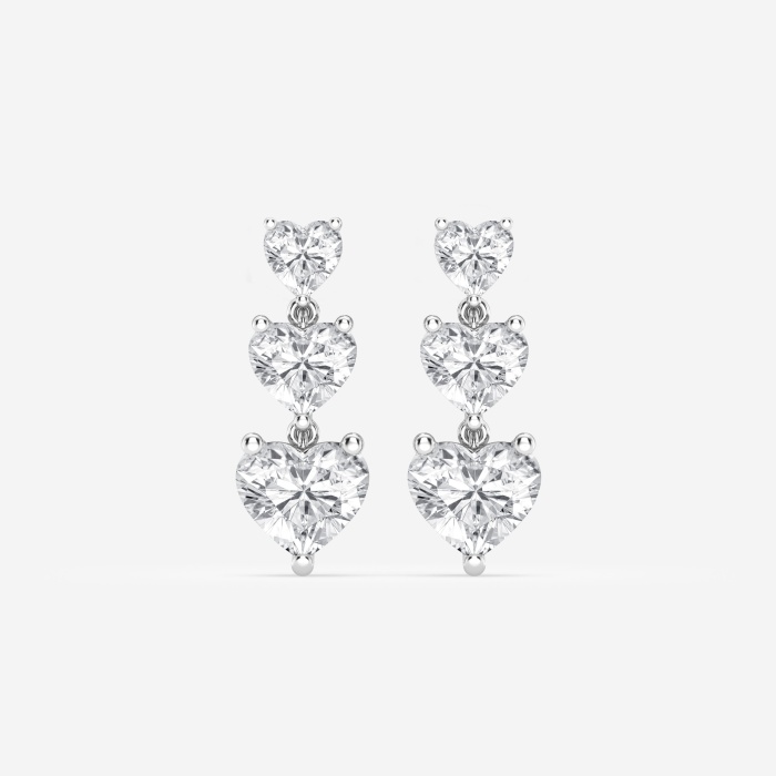 7 ctw Heart Lab Grown Diamond Drop Earrings