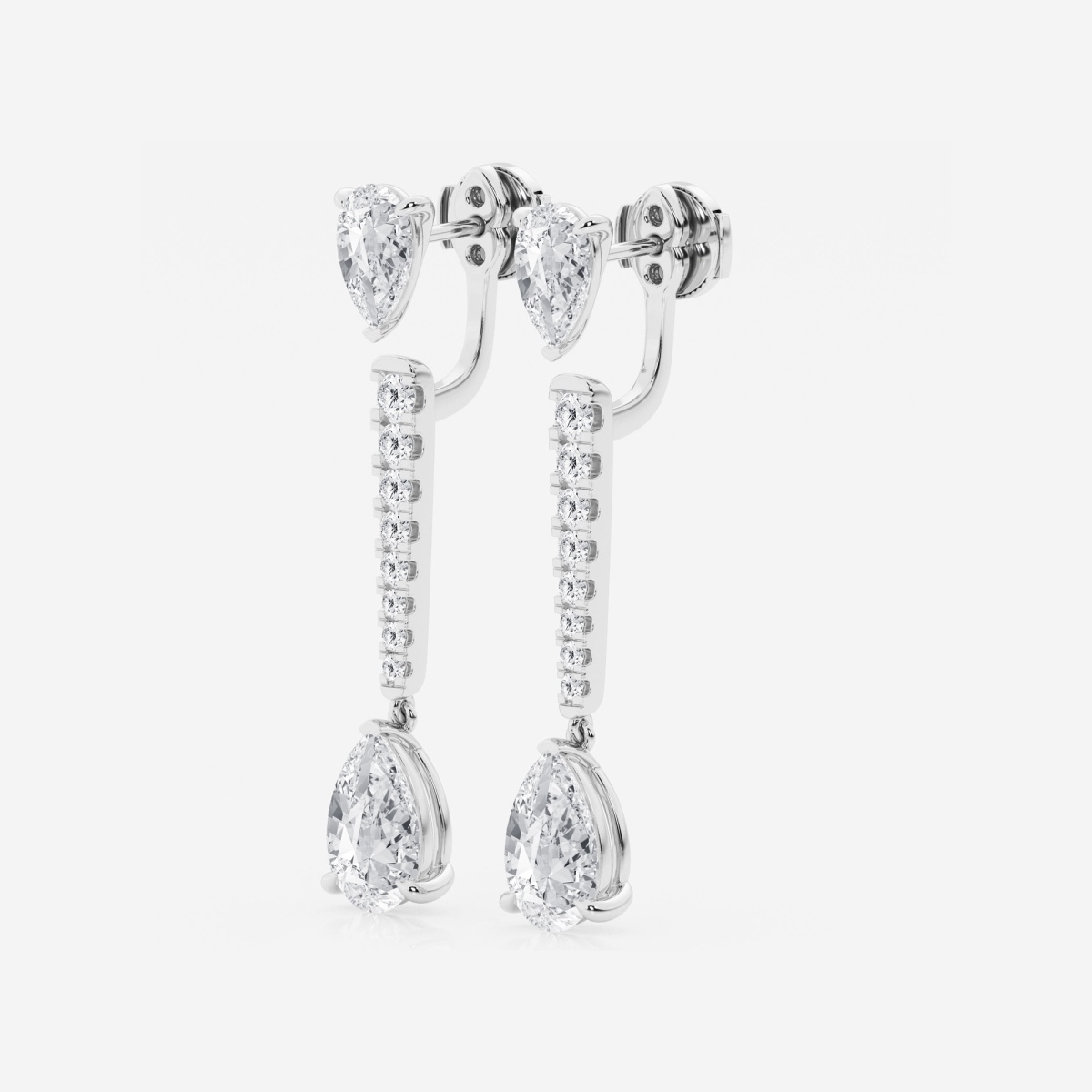 Additional Image 1 for  6 3/4 ctw Pear Lab Grown Diamond  Drop Earrings