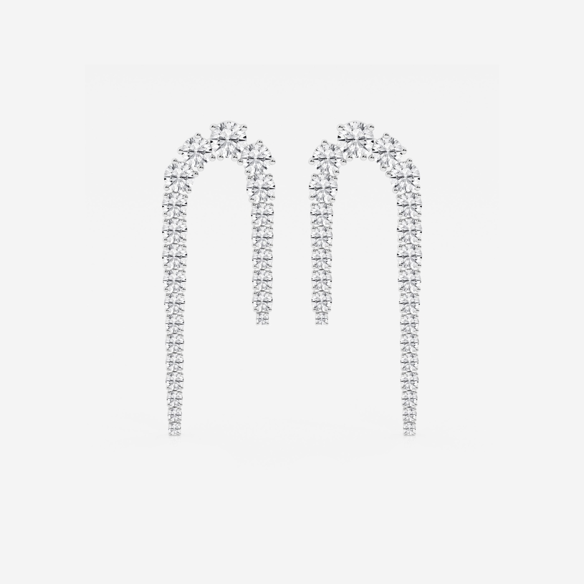10 ctw Round Lab Grown Diamond U Shaped Drop Earrings