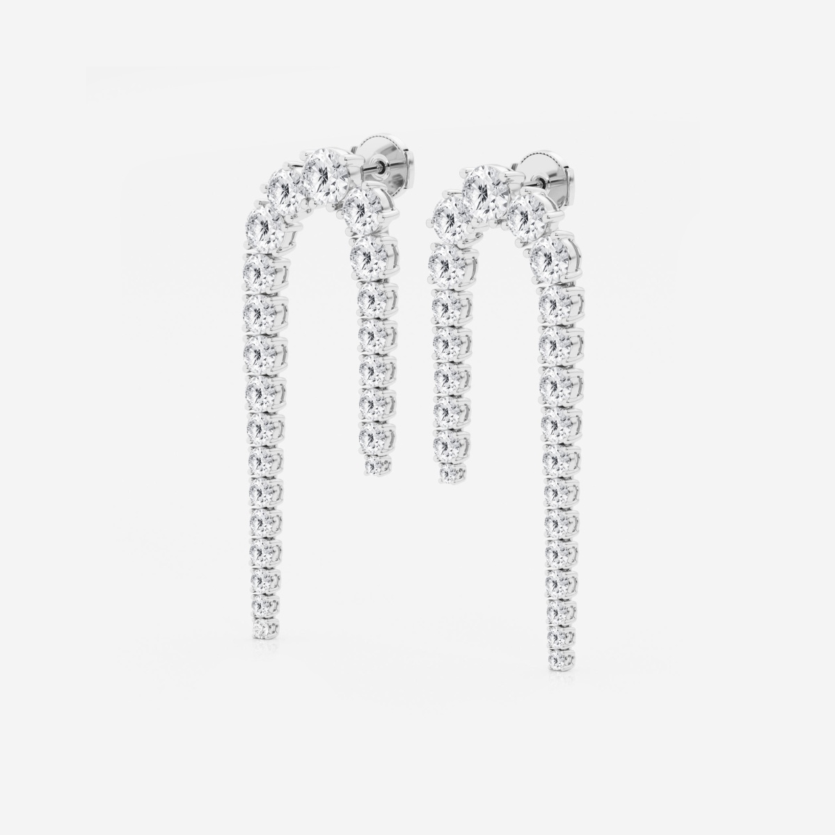 Additional Image 1 for  10 ctw Round Lab Grown Diamond U Shaped Drop Earrings