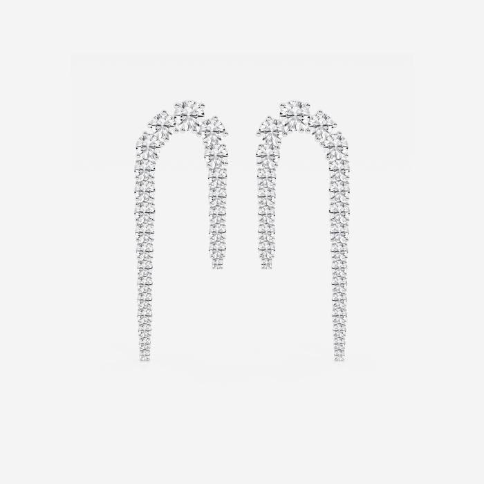 10 ctw Round Lab Grown Diamond U Shaped Drop Earrings