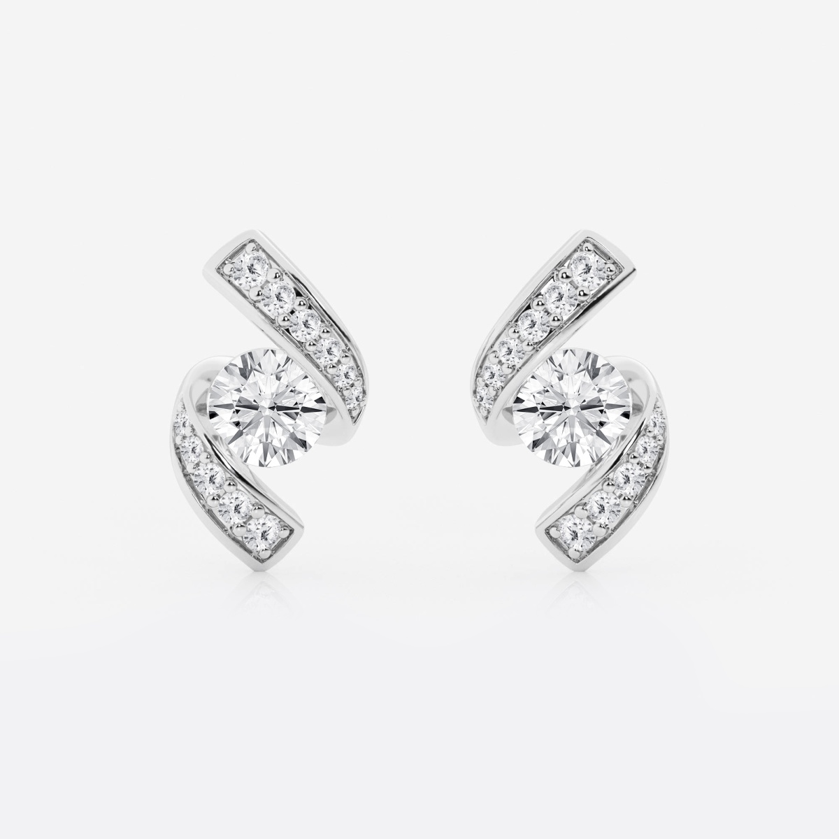 1 1/4 ctw Curve Wave Earrings