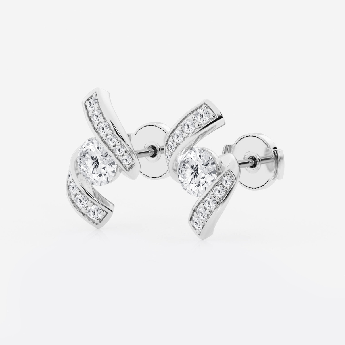 Additional Image 1 for  1 1/4 ctw Curve Wave Earrings