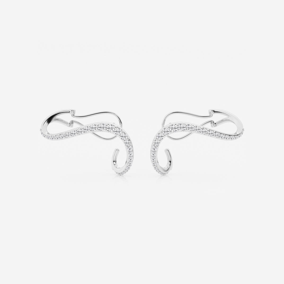1 2/5 ctw Curve Flow Wraparound Earrings