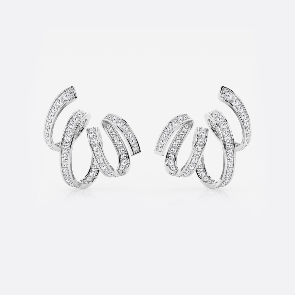3 1/2 ctw Curve Ribbon Earrings
