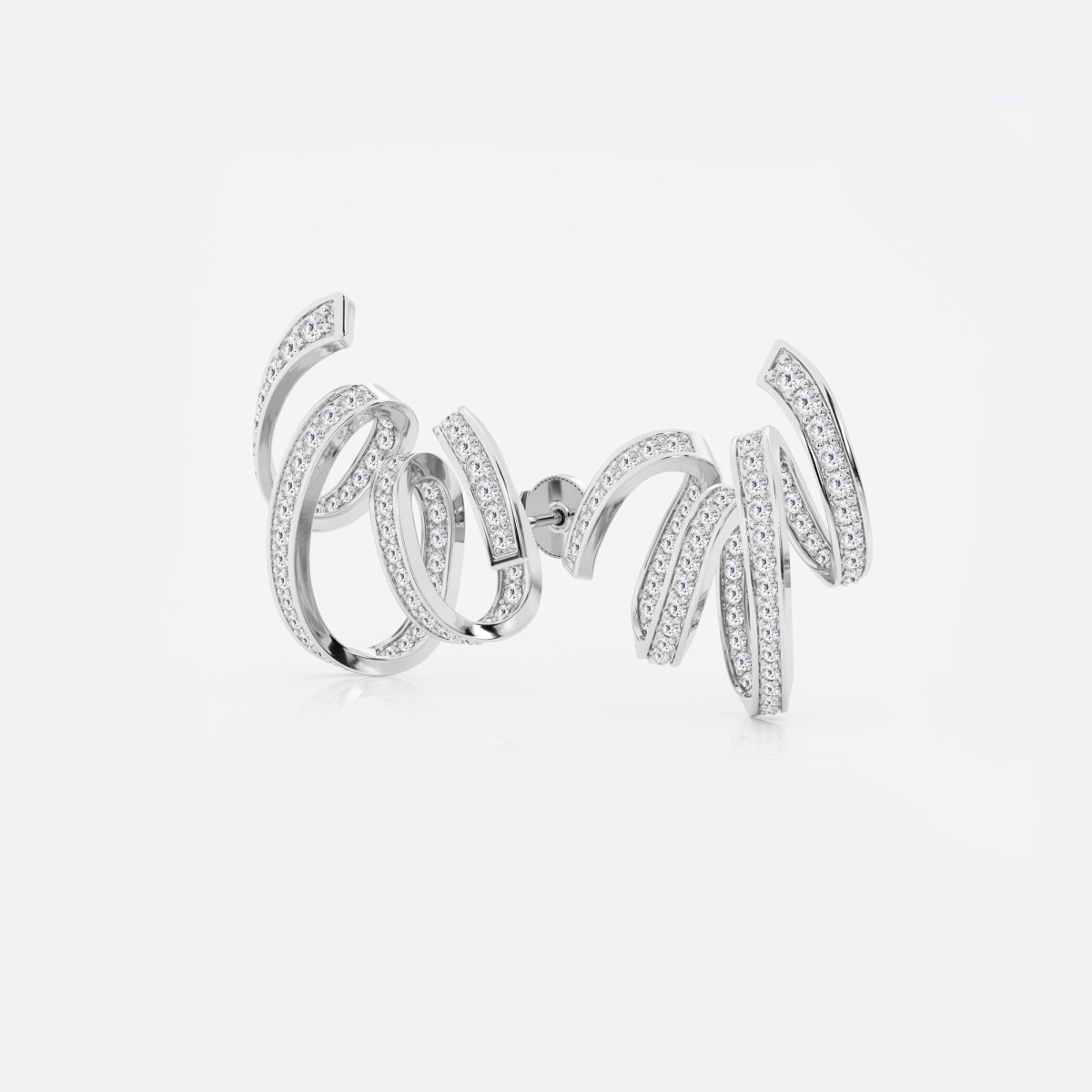 Additional Image 1 for  3 1/2 ctw Curve Ribbon Earrings