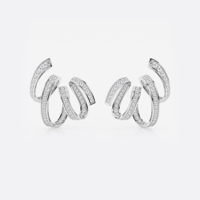 3 1/2 ctw Curve Ribbon Earrings