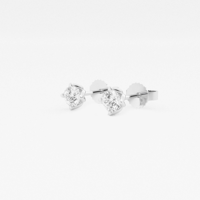 1/2 ctw Round Lab Grown Diamond Flower Petal Solitaire Stud Earrings