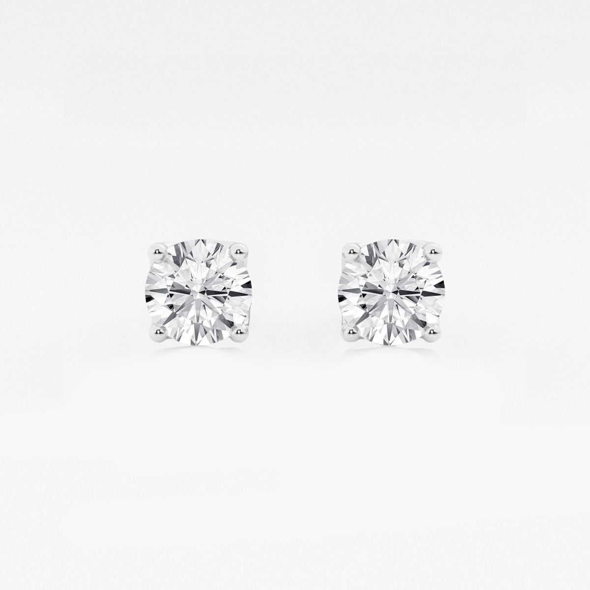 2 ctw Round Lab Grown Diamond Twisted Floral Solitaire Certified Stud Earrings