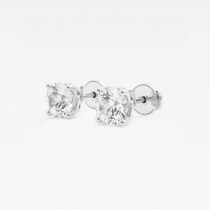 2 ctw Round Lab Grown Diamond Twisted Floral Solitaire Certified Stud Earrings