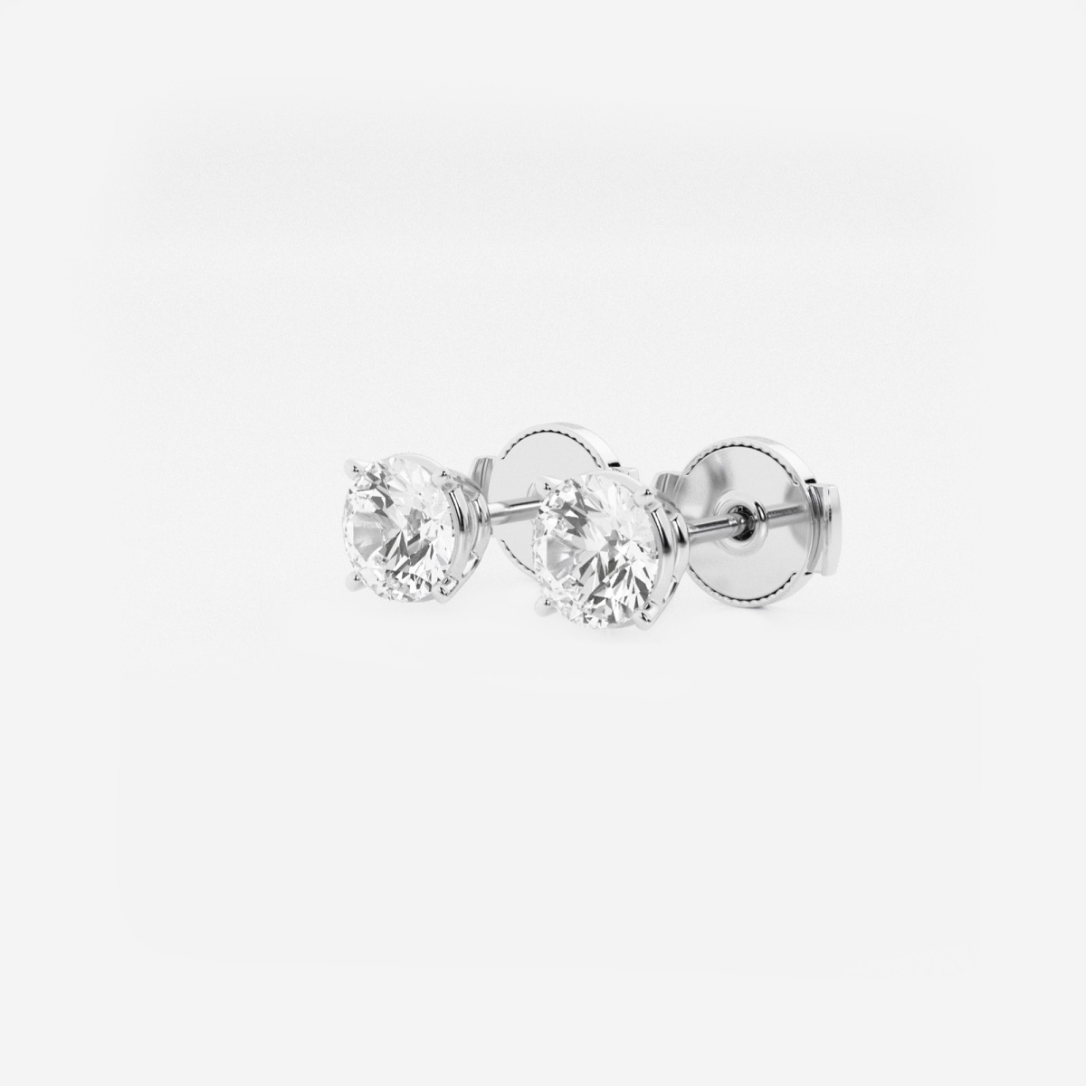 Additional Image 1 for  1 ctw Round Colorless (E) Lab Grown Diamond Stud Earrings