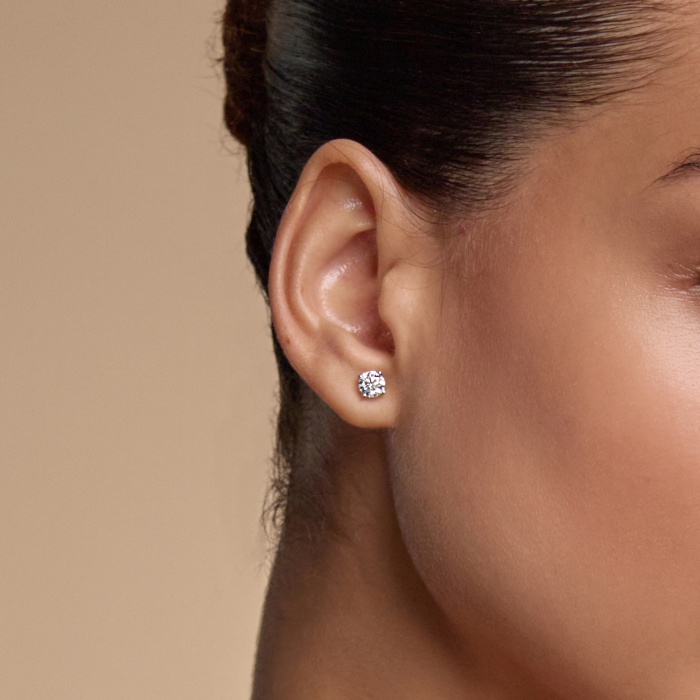 1 1/2 ctw Round Near-Colorless (H-I) Lab Grown Diamond Stud Earrings