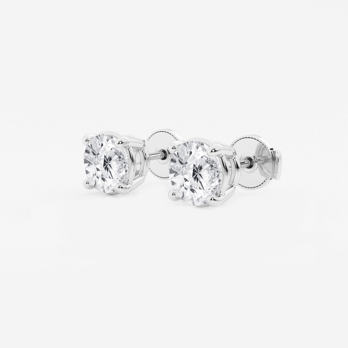 Additional Image 1 for  2 ctw Round Colorless (D) Lab Grown Diamond Stud Earrings